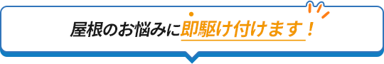 屋根のお悩みに即駆け付けます！