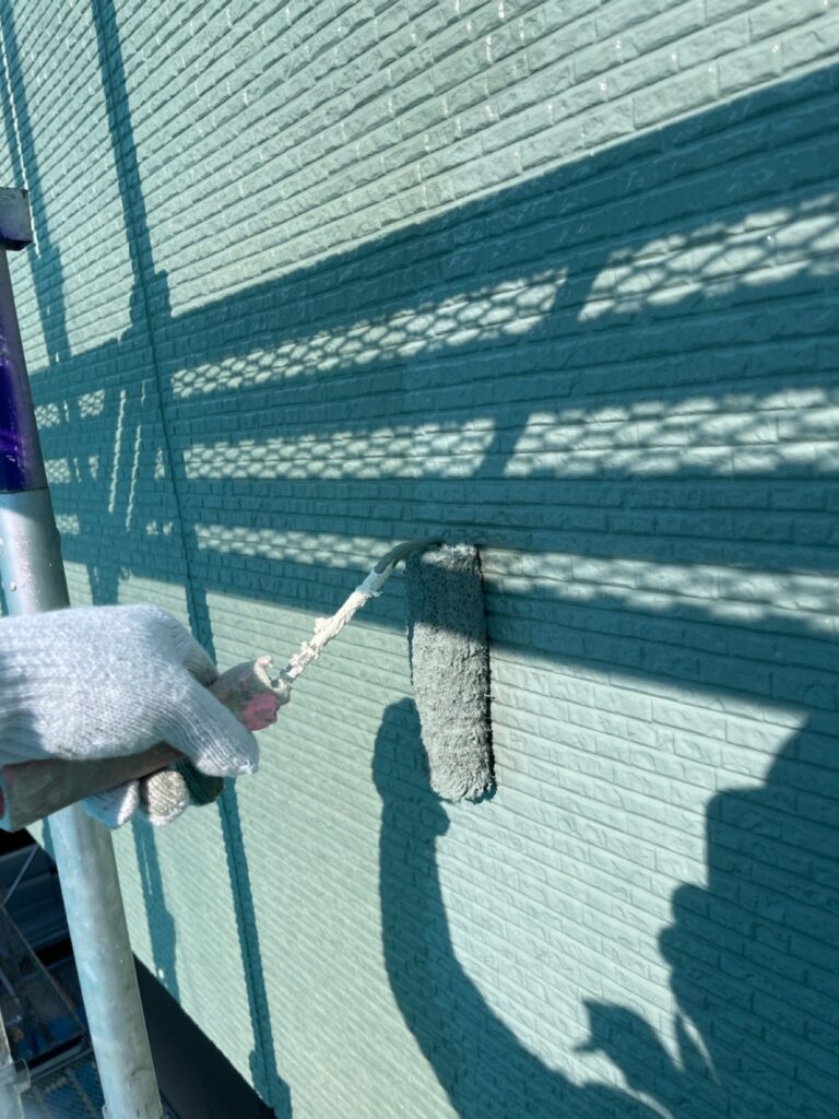 外壁上塗り<br />
（ミストグリーン）