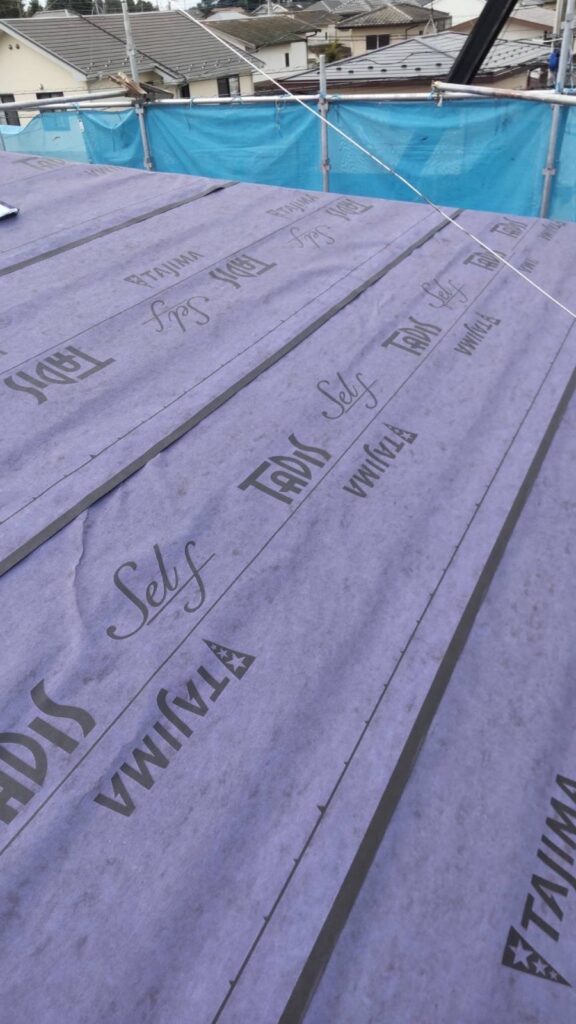 防水シート取り付け