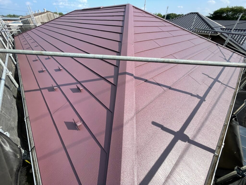 施工完了<br />
美しい屋根の完成です👍