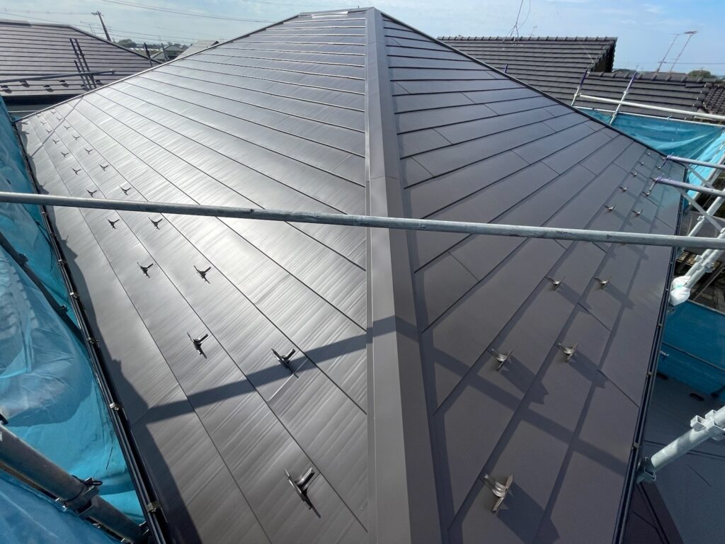 施工完了（大屋根）<br />
美しい屋根の完成です👍