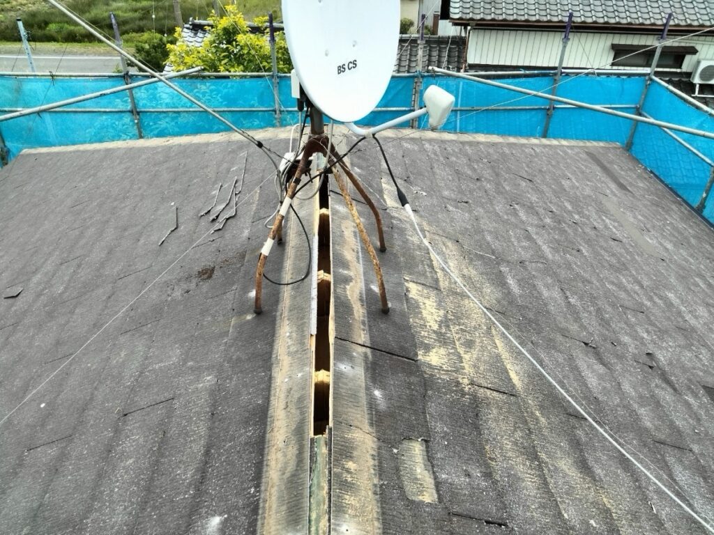 換気棟の下地穴あけ