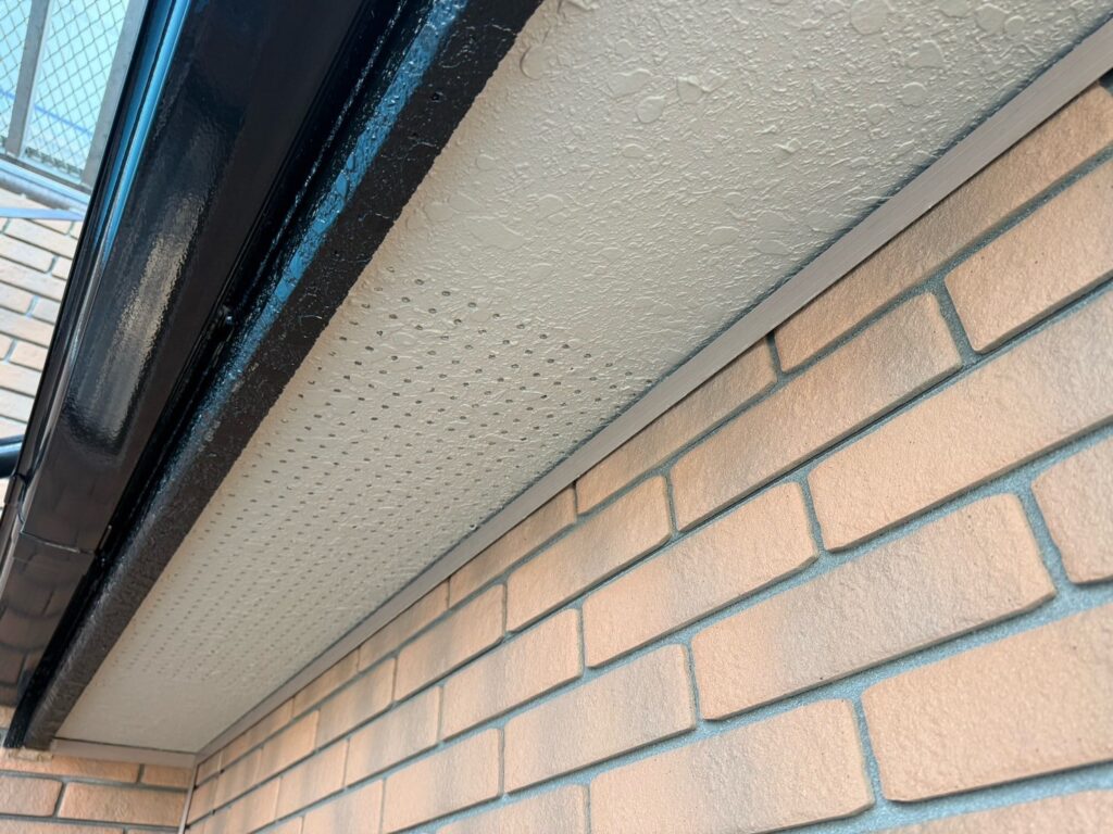 軒天上塗り（計2回塗り、完了）